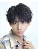 波巻きツイストスパイラル/リバースセンターパート/横浜メンズ
