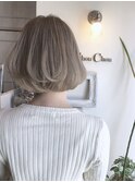 外国人風ミルクティーベージュ×内巻きボブ♪