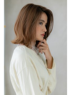 モッズヘア 越谷(mod's hair) オレンジブラウンくびれヘア小顔ワンレンボブZ越谷10代20代30代