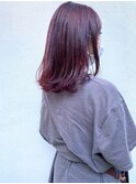 ラベンダーカラー_マロンベージュ Aラインボブ かきあげ