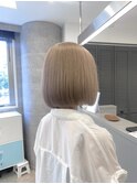 ハイトーンミルクティーボブ【韓国風、ケアブリーチ】