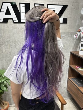 オルズ 渋谷(ALLZ) パープルインナーカラーダブルカラーケアブリーチケアカラー