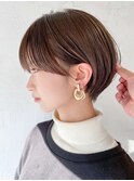 小顔秋色透明感カラーくすみベージュオリーブカラー_ba364192