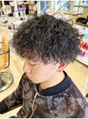 波巻きスパイラルパーマメンズマッシュパーマツイストパーマ