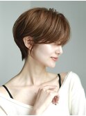 丸みショート・ボブ/丸顔/前髪あり/絶壁解消/40代/30代/長め