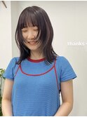 ボブ/切りっぱなし/顔まわりレイヤーぱっつん前髪　渋谷　表参道