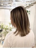ミニウルフチェリーブラウンブリーチなし前髪ミディアム/新宿