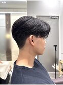 毛流れセンターパートニュアンスパーマカルマヘアメンズ パーマ