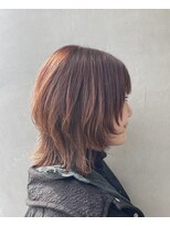 シアン(cyan) ウルフカット×暖色カラー