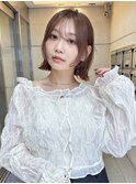 小顔大人ボブ暗めカラーミディアムデザインカラー