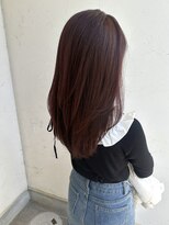 ジュエ ヘアー デザイン(Jue hair design)&nbsp;冬の深みボルドー/暖色カラー/ミディアムレイヤー/20代30代/知立