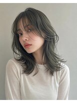 ヘアーメイク スリー(Hair Make 3)&nbsp;オリーブベージュウルフパーマミディアム