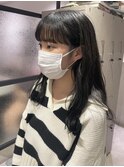 【 YOKE 】ワイドバングブルーブラック韓国ヘア