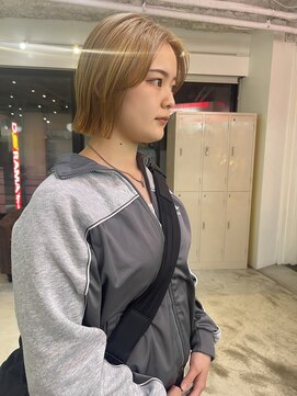 デート 下北沢(DATE) ダブルカラーミルクティーベージュカラーケアブリーチハイトーン