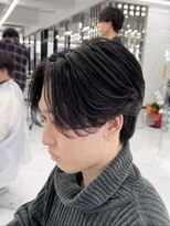 メンズヘアセンス 渋谷(MEN'S HAIR SENSE)&nbsp;アッシュブラックツーブロックウルフハイライトマッシュパーマ
