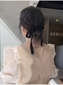 ヘアセットカチモリゆるっとお団子結婚式卒業式セット/今枝