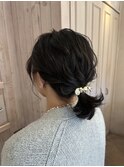 ふわっと一つ結びアレンジ