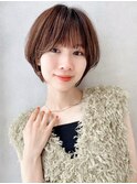 say.黒髪ボブルフネビージュ小顔ワンレンハイライト前髪あり韓国