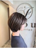 シークレットハイライトで白髪ぼかし×ショート