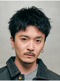 原宿センターパートウルフカット波巻きスパイラルパーマゆるめ