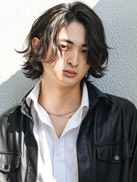 アフロート ディル(AFLOAT D'L) ミディアムスパイラルパーマツーブロック束感モテる長め