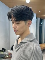 センターパートニュアンスパーマ