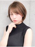 セミディ艶感斜めバング結べるボブうる艶髪グランマッシュ