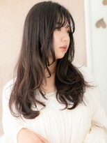 モッズヘア 上尾西口店(mod's hair) 黒髪チャコールグレー小顔波巻きゆるふわロングY上尾30代40代