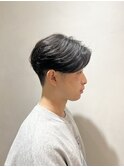 センターパートスタイル