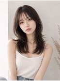 ハッシュカット_顔周り韓国レイヤーカット前髪カット調布