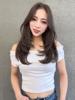 Moalana 名古屋 栄/髪質改善/縮毛矯正/レイヤー【モアラナ】 くびれレイヤー/オリーブベージュ/顔周り/シースルー/名駅