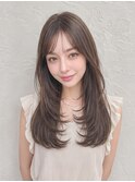 ソフトハッシュカット/シースルーバング/ミルクベージュ/韓国風