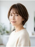 白髪ぼかしハイライト×ショート