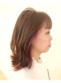 ピンクアッシュ。。アクセントカラー