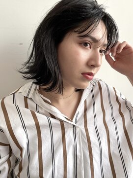 キートス(Kiitos) トラッドボブ/外ハネ/黒髪/BOB/シースルーバング/ウエット/梅田