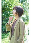 大人可愛い ひし形耳かけショートボブ 20代 30代 40代