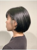 【117hairgarage】耳かけシンプルボブ_イヤリングカラー