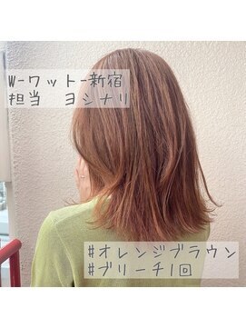 ワット 原宿店(W) W-ワット-原宿店*オレンジブラウン○ブリーチあり