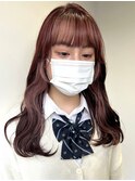 ダブルカラーピンクベージュベージュカラーケアブリーチレイヤー