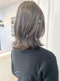 福山市美容室Caary 人気上品シルバーグレージュ 透明感カラー