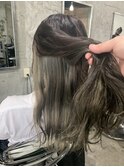 ★デザインカラー/レイヤーカット/ウェットヘアオリーブベージュ