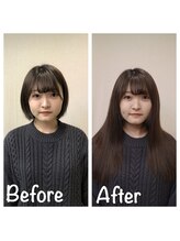 エクステ美容室 セクション 横浜石川町(SECTION) 伸ばしかけボブにエクステ
