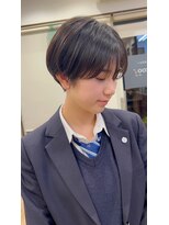 ホヌン 茅ヶ崎(Honnun)&nbsp;黒髪ショートヘア丸みシースルーマッシュショート20代30代40代