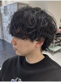 波巻きスパイラルパーマウルフカットツイストパーマメンズパーマ