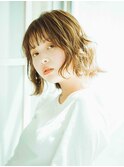 黒髪ボブルフネビージュ小顔ワンレンスペインカール