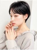 ひし形ショートウルフレイヤー透明感カラー前髪あり20代30代