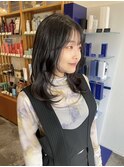 セミロングレイヤースタイル