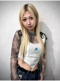 プラチナブロンドストレート×エクステ