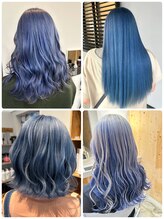 ブルー［富山/ブリーチ/ダブルカラー/ブリーチなしカラー/アンブレラカラー/インナーカラー/レイヤー］