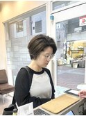 髪質改善でまとまる大人ツヤショートボブ